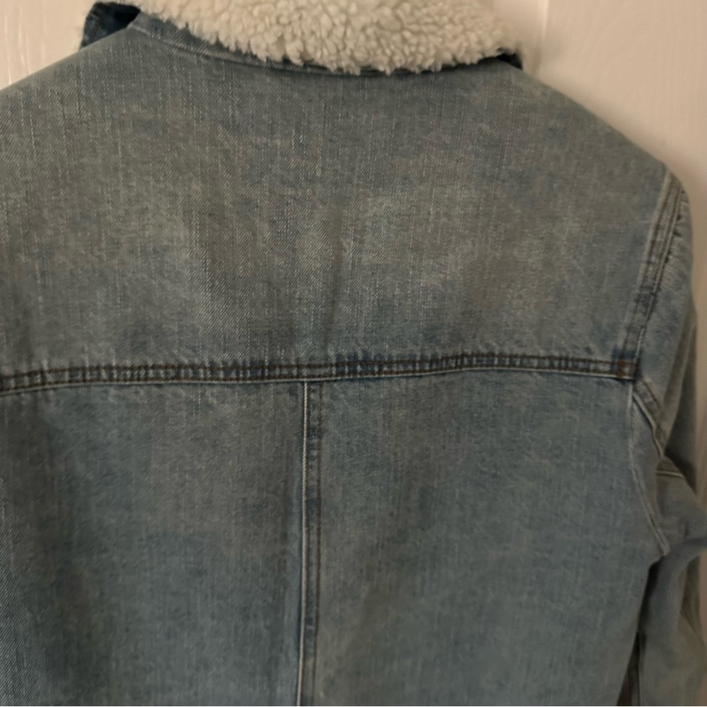 Pistola Blue Denim Long Jacket with White Sherpa Lining - Picture 15 of 15